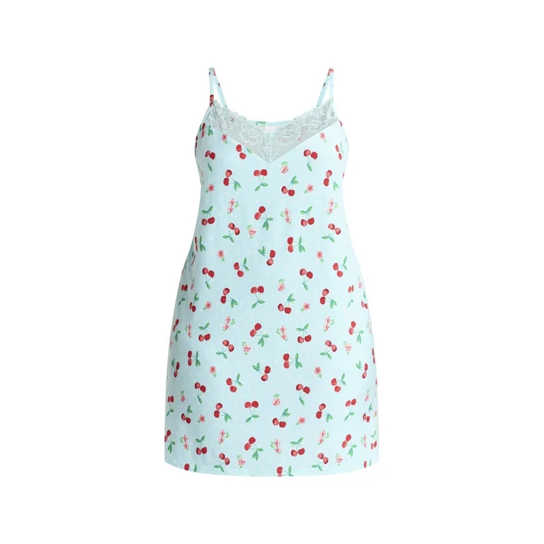 Joyspun Women’s Lace Trim Knit Chemise, Sizes XS to 3X | Walmart (US)