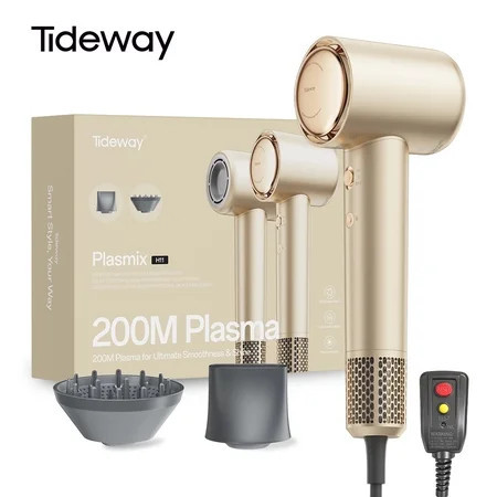 Tideway H11 Hair Dryer with Diffuser High-Speed 110 000 RPM Brushless Motor Plasma Tech Smart Temp Control Lightweight Gold | Walmart (US)
