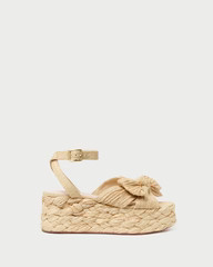 Gaby Natural Pleated Bow Espadrille | Loeffler Randall