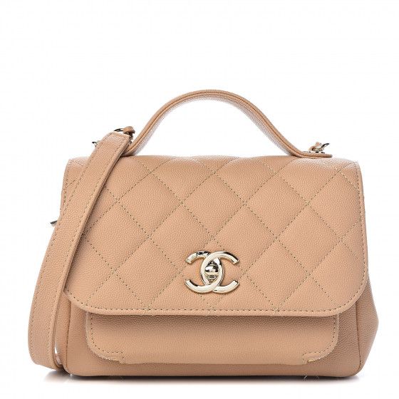 CHANEL Caviar Quilted Small Business Affinity Flap Beige | Fashionphile