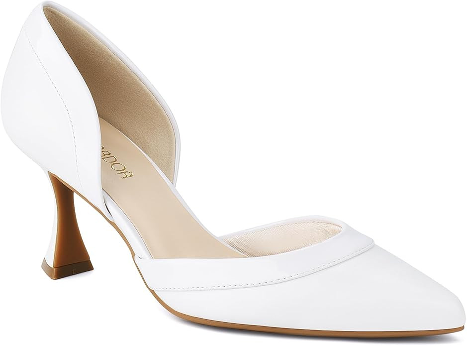 JENN ARDOR Women's Pumps Low Heels Pointed Closed Toe Kitten Dress Shoes for Women Comfortable St... | Amazon (US)