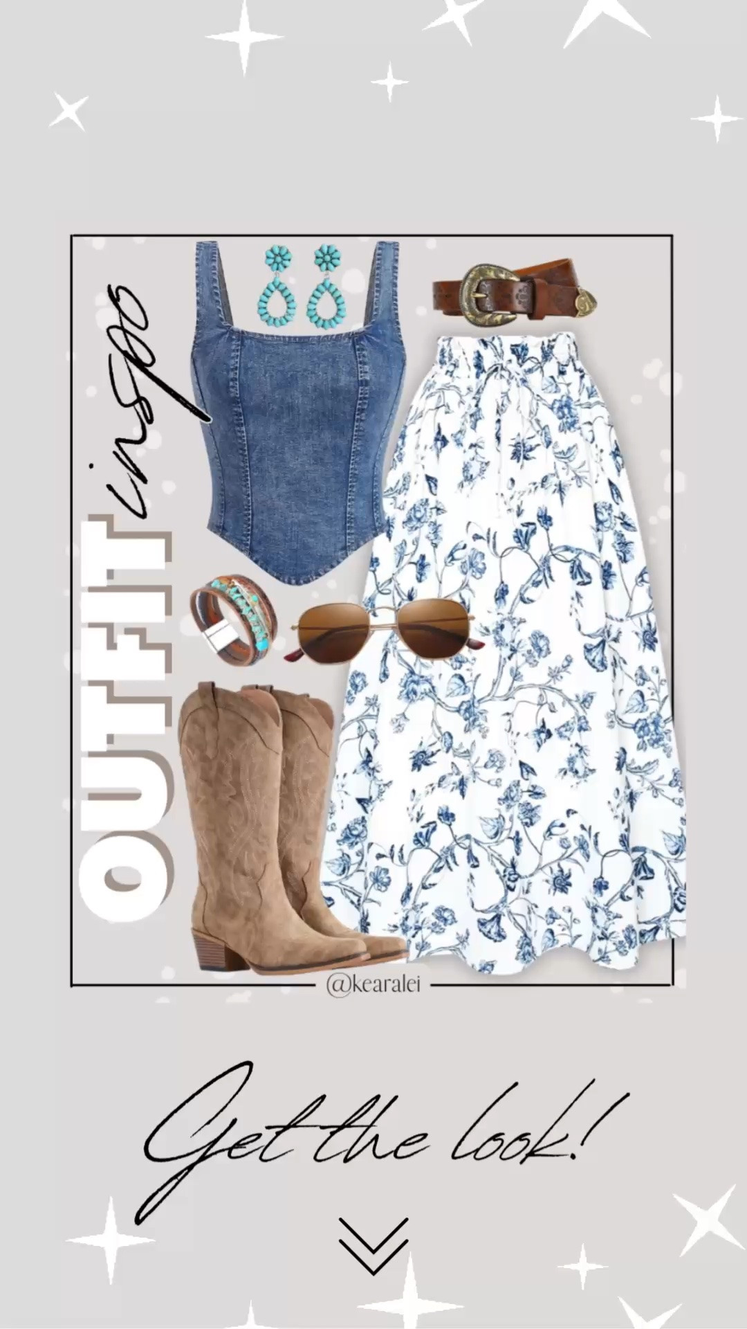Country concert outfits summer outfits 2026 festival outfits Nashville outfit denim corset sleeveless shirt denim vest with white and blue floral maxi skirt tiered skirt brown western belt and brown leather cowboy boots cowgirl boots tall boots straw cowgirl hat cowboy hats turquoise earrings turquoise bracelets brown aviator sunglasses summer outfit fair outfits rodeo outfits carnival outfit 
.
Work dress outfits wedding guest dresses teacheroutfit workwear red maroon floral dress with beige ivory leather jacket and tall knee high beige boots taupe quilted purse || #Abercrombie #amazon #nordstrom
.
.
teacher outfits, business casual, casual outfits, neutrals, street style, Midi skirt, Maxi Dress, Swimsuit, Bikini, Travel, skinny Jeans, Puffer Jackets, Concert Outfits, Cocktail Dresses, Sweater dress, Sweaters, cardigans Fleece Pullovers, hoodies, button-downs, Oversized Sweatshirts, Jeans, High Waisted Leggings, dresses, joggers, fall Fashion, winter fashion, leather jacket, Sherpa jackets, Deals, shacket, Plaid Shirt Jackets, apple watch bands, lounge set, Date Night Outfits, Vacation outfits, Mom jeans, shorts, sunglasses, Disney outfits, Romper, jumpsuit, Airport outfits, biker shorts, Weekender bag, plus size fashion, Stanley cup tumbler, Work blazers, Work Wear, workwear

boots booties take over the knee, ankle boots, Chelsea boots, combat boots, pointed toe, chunky sole, heel, sneakers, slip on shoes, Nike, adidas, vans, dr. marten’s, ugg slippers, golden goose, sandals, high heels, loafers, Birkenstock Birkenstocks, 

Wedding Guest Dresses, Bachelorette Party, White Dresses, bridesmaid dresses, cocktail dress, Bridal shower dress, bride, wedding guest outfit

Target, Abercrombie and fitch, Amazon, Shein, Nordstrom, H&M, forever 21, forever21, Walmart, asos, Nordstrom rack, Nike, adidas, Vans, Quay, Tarte, Sephora

#LTKootd #LTKSeasonal #LTKSaleAlert