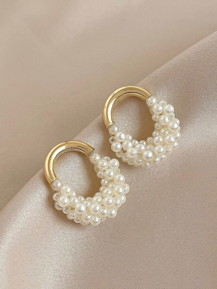 Faux Pearl Decor Drop Earrings | SHEIN