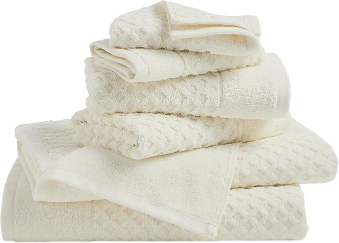 Great Bay Home Bath Towels - 100% Cotton 6 Piece Towel Set - Diamond Waffle Weave - Absorbent, Du... | Amazon (US)