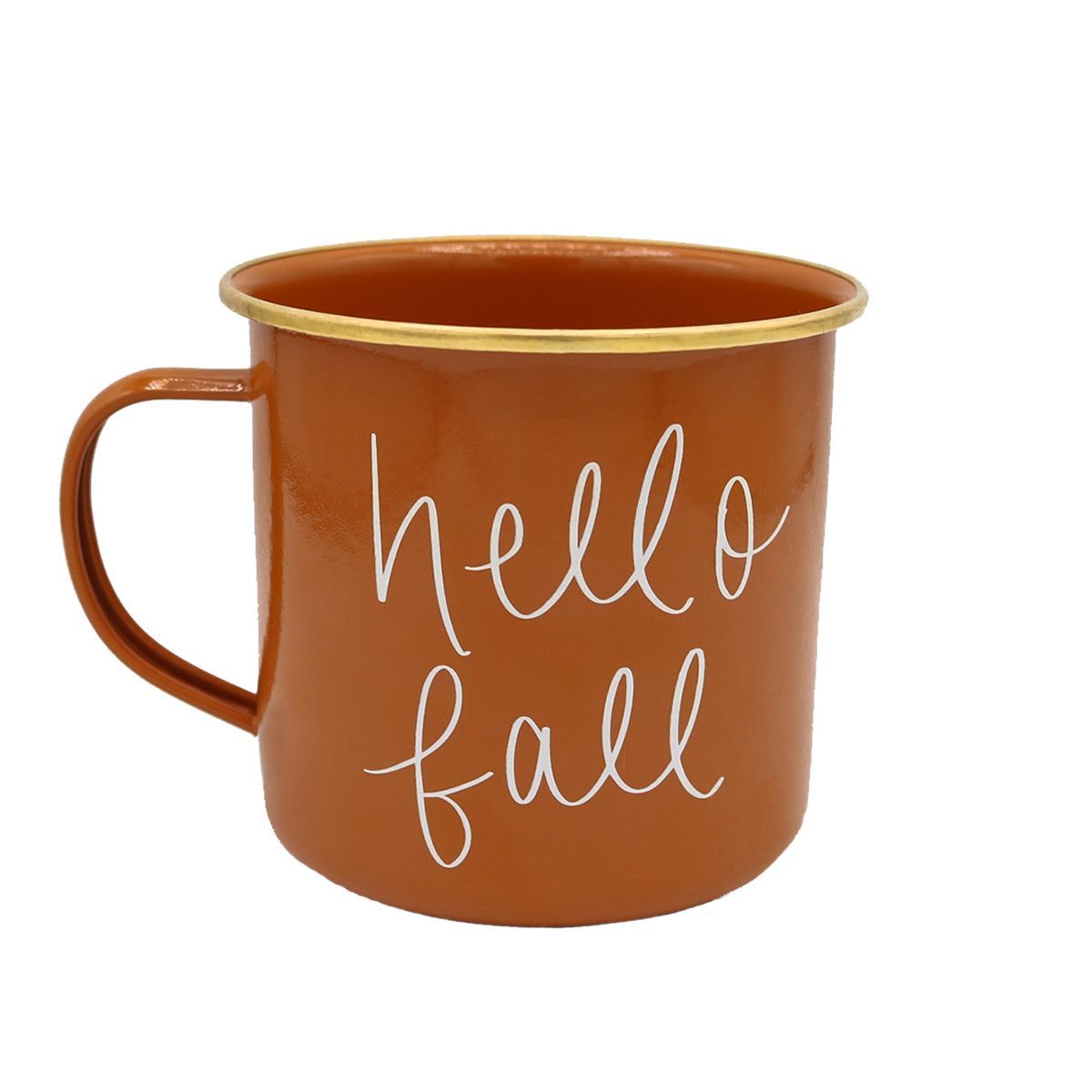 Sweet Water Decor Hello Fall Orange Metal Coffee Mug -18oz | Target