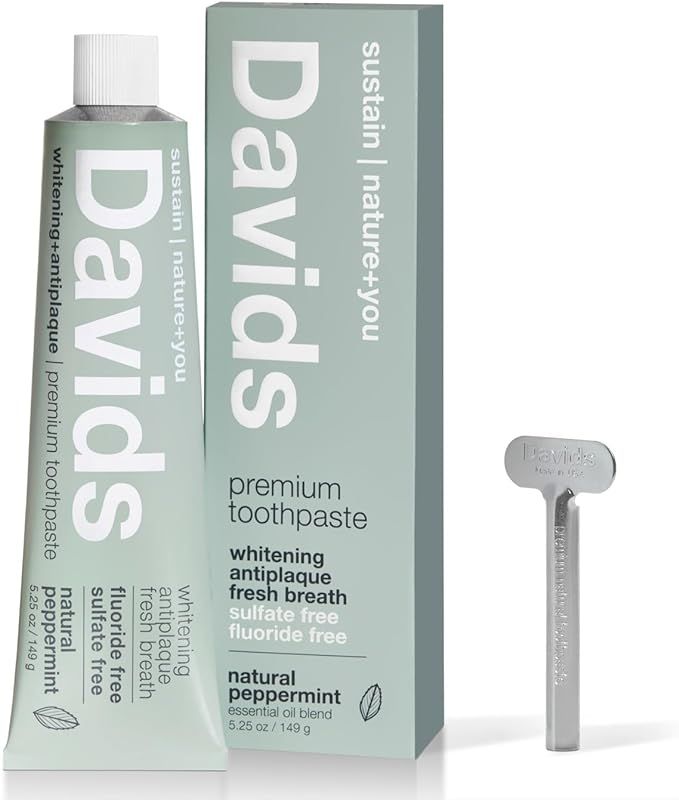 Davids Fluoride Free Toothpaste, Teeth Whitening, Antiplaque, SLS (Sulfate) Free, Promotes Enamel... | Amazon (US)