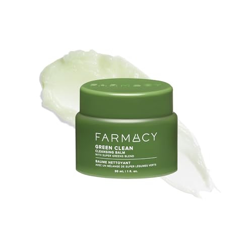 Farmacy Makeup Remover Cleansing Balm - Green Clean Waterproof Makeup Remover Balm + Oil Cleanser for Face - Gently Melts Make Up + SPF - Hydrates + Softens Skin with Super Greens + Papaya (30ml) | Amazon (US)