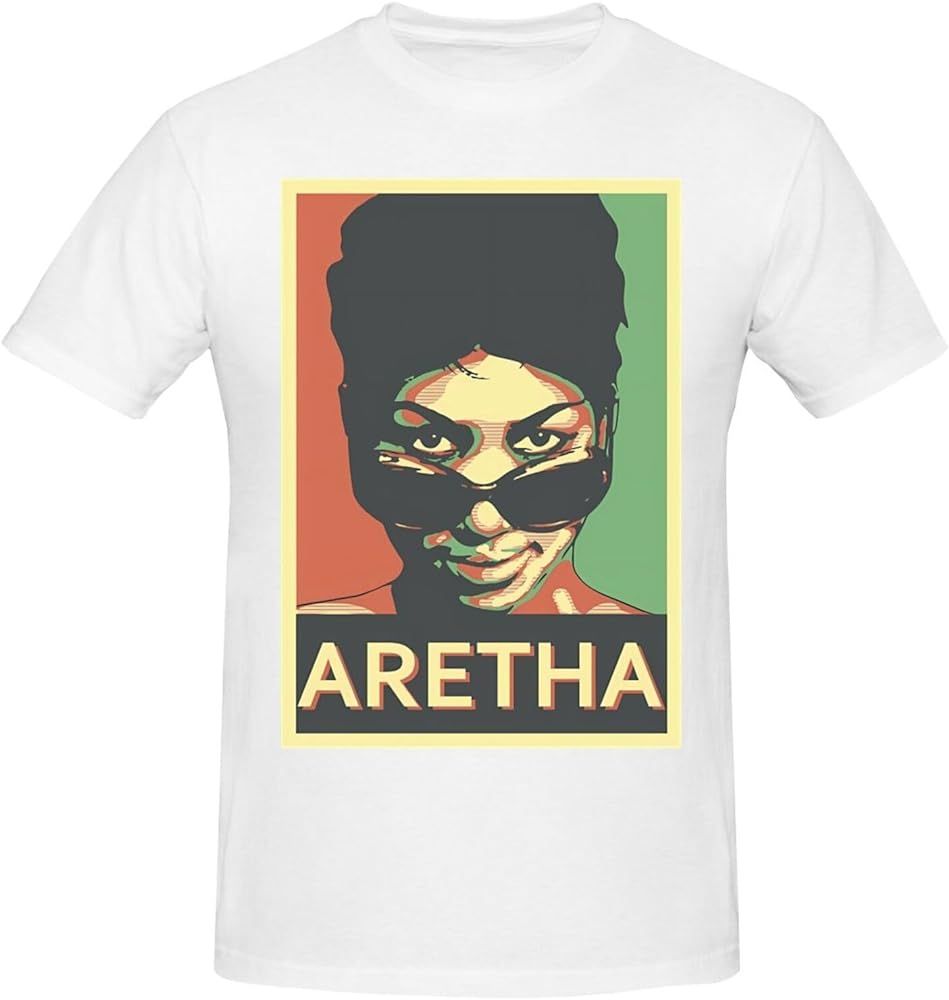 Aretha Music Franklin Shirt Men's Crew Neck Short Sleeve T Shirt Fashion Tops Black | Amazon (US)