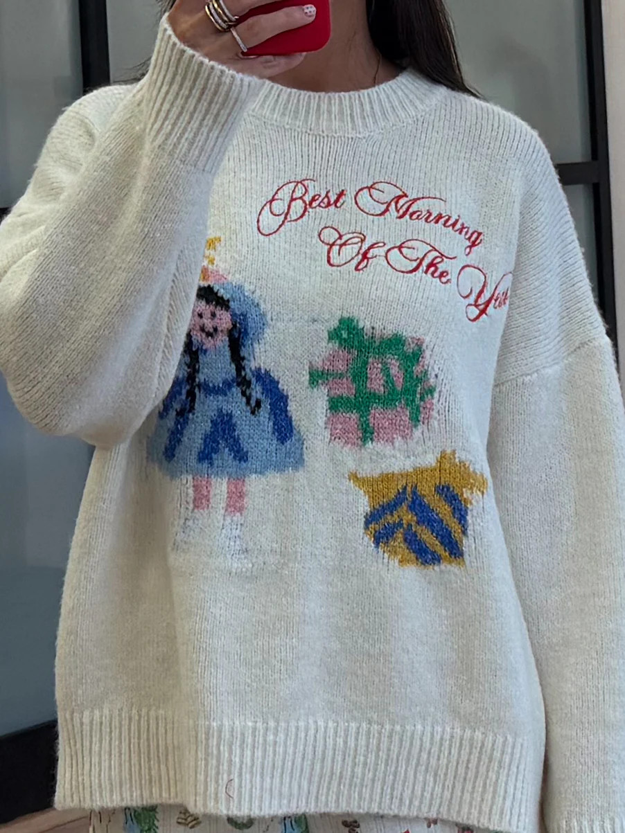 "Best Morning Of The Year" Sweater | Ivory | Shop Talulah