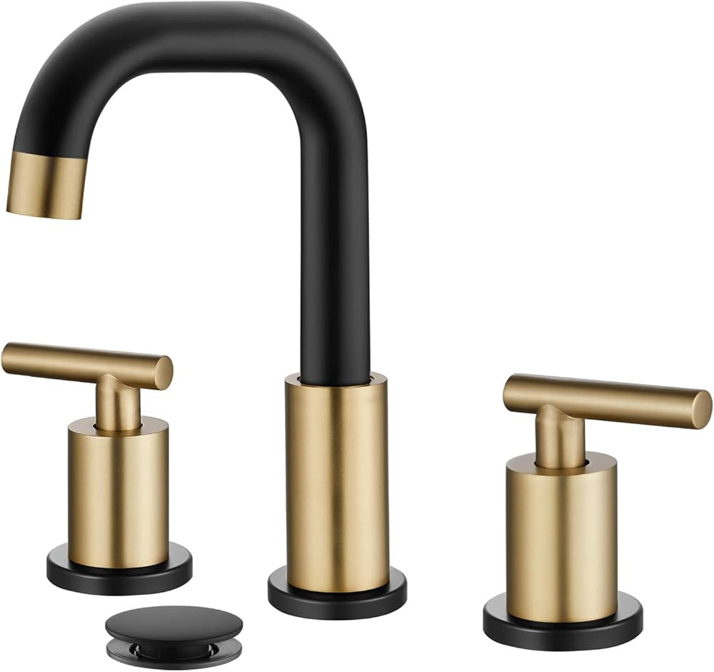 gotonovo 8 Inch Widespread Bathroom Sink Faucet 3 Hole 2 Handles Lavatory Basin with Pop Up Drain... | Amazon (US)