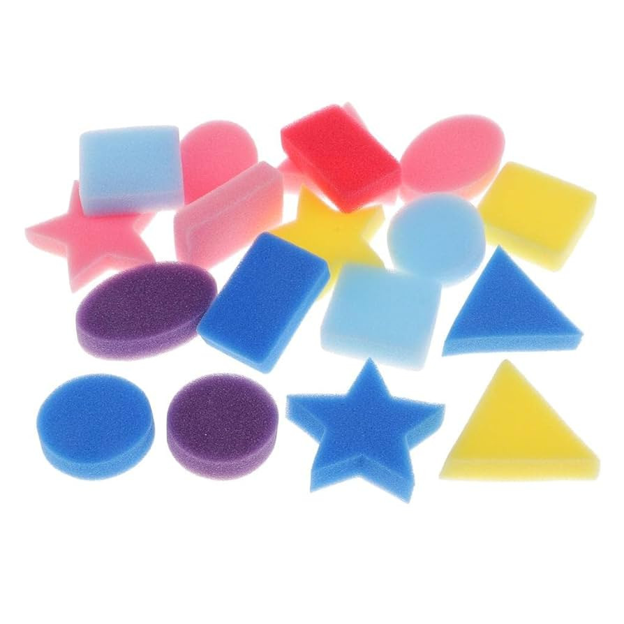 DYNWAVE 18pcs Geometric Sponge Painting Shapes for Toddlers Early Learning for Kids | Amazon (US)