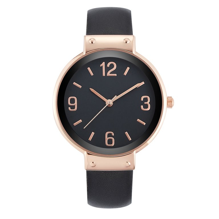 Time & Tru Women's Black Strap Watch | Walmart (US)
