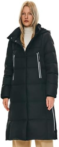 Orolay Women's Thickened Long Down Jacket Winter Down Coat Hooded Puffer Jacket with Side Zipper | Amazon (US)