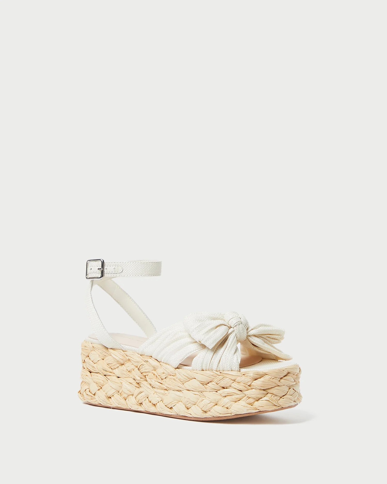 Gaby Natural Pleated Bow Espadrille | Loeffler Randall