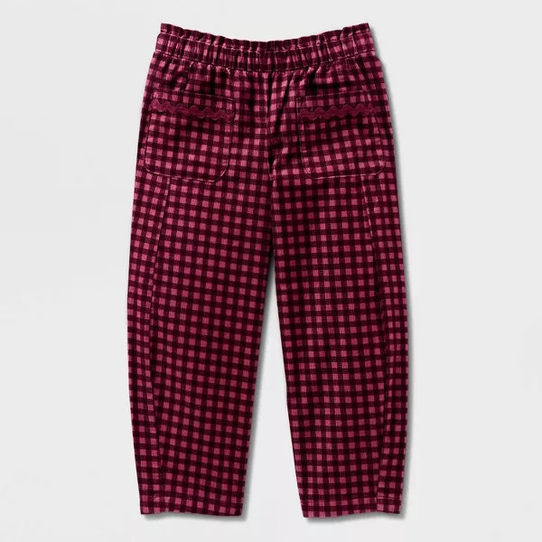 Toddler Girls' Solid Corduroy Barrel Fit Pull-On Pants - Cat & Jack™ Light Purple 2T | Target