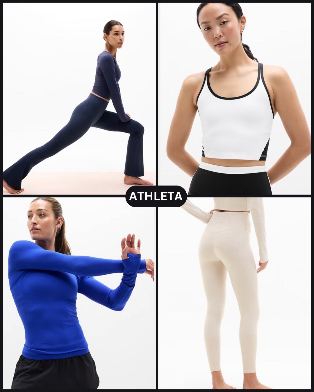 ATHLETA 
- elation ultra high rise
-elation softluxe 
-seamless top 
-intention crop


#LTKGiftGuide #LTKActive #LTKTravel