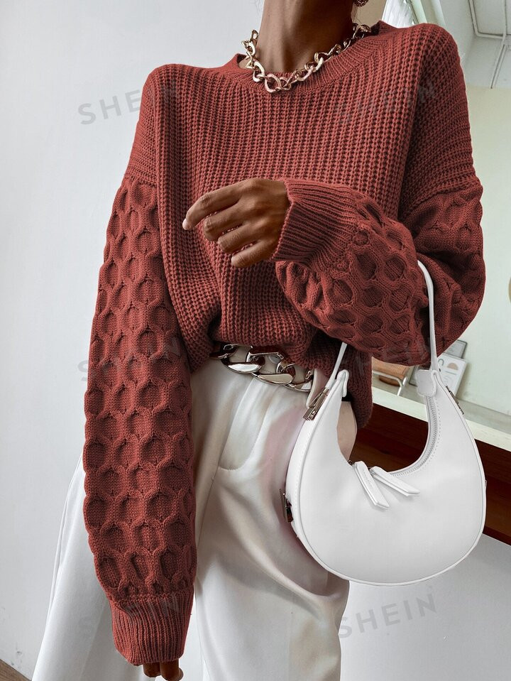 SHEIN Unity Ribbed Knit Drop Shoulder Sweater | SHEIN