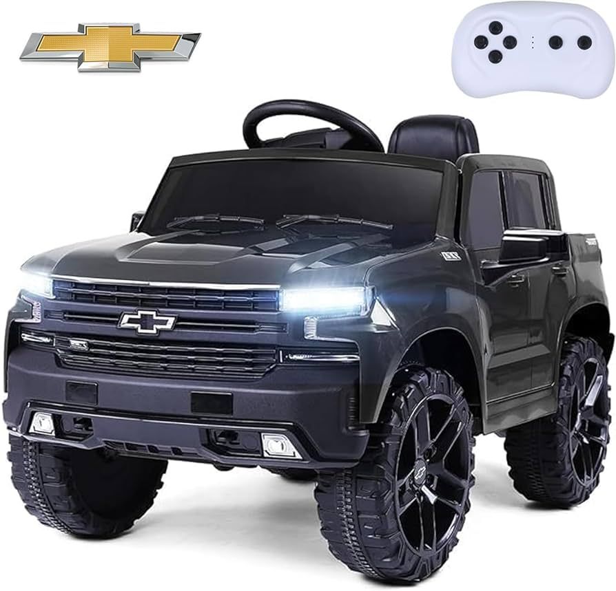 Licensed Chevrolet Silverado 12V Kids Ride On Truck Car with Remote Control, LED Lights, MP3 Musi... | Amazon (US)