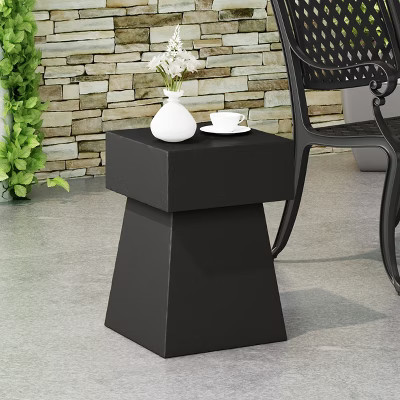 Modern End Table Outdoor Side Table Coffee Table Bedside Table, No Assembly, Black-Christopher Knight Home | Target