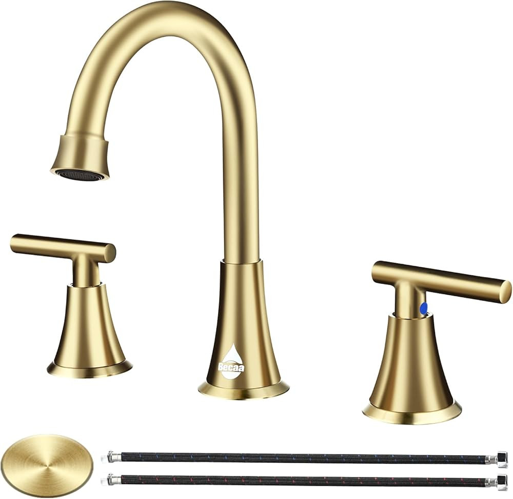 Bathroom Sink Faucet, Becaa 8 Inch Bathroom Faucet for Sink, Widespread 3 Hole Stainless Steel Le... | Amazon (US)