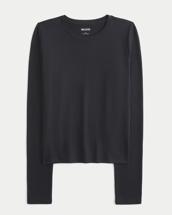 Women's Long-Sleeve Seamless Fabric Crew Baby Tee | Women's New Arrivals | HollisterCo.com | Hollister (US)