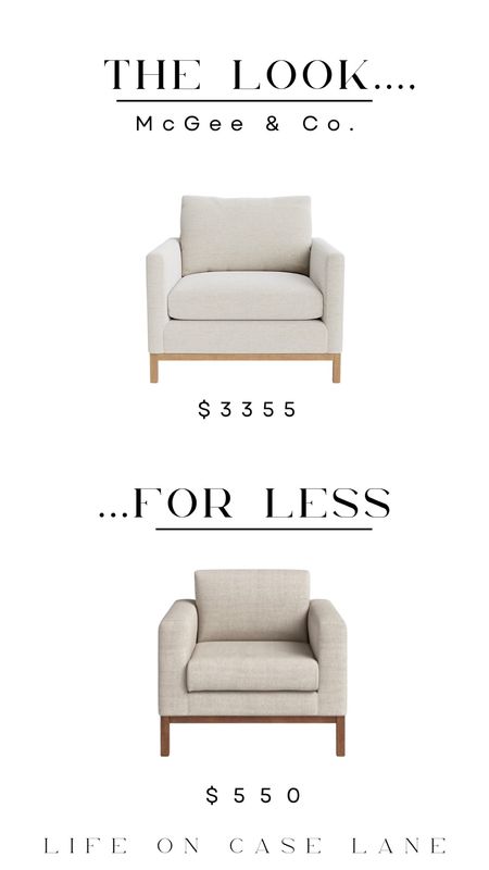 The look for less, save or splurge, rh dupe, furniture dupe, dupes, designer dupes, McGee and co dupe, accent chair
