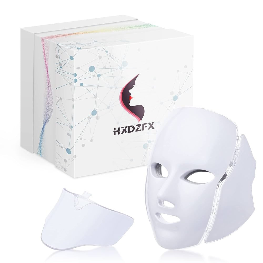 HXDZFX LED FACIAL LIGHT THERAPY MASK-Led Face Mask Light Therapy, 7 Led Light Therapy Facial Skin... | Amazon (US)
