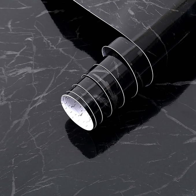Arthome Black Marble,17"x120" Inches Peel and Stick Wallpaper, Black Marble Contact Paper Self-Ad... | Amazon (US)