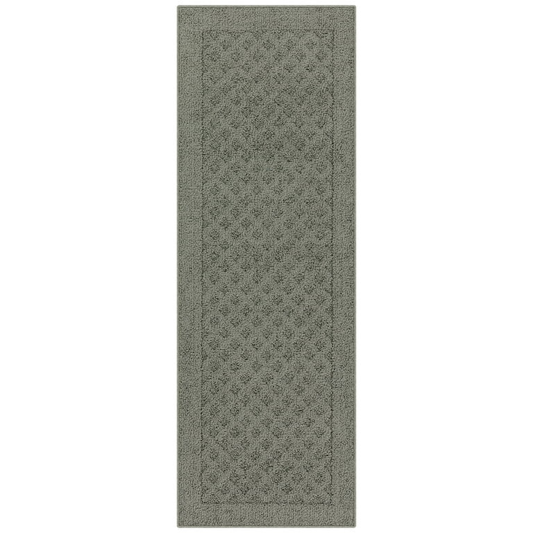 Mainstays Traditional Dylan Solid Olefin Pewter Gray Indoor Runner Rug, 1'9"x5' | Walmart (US)