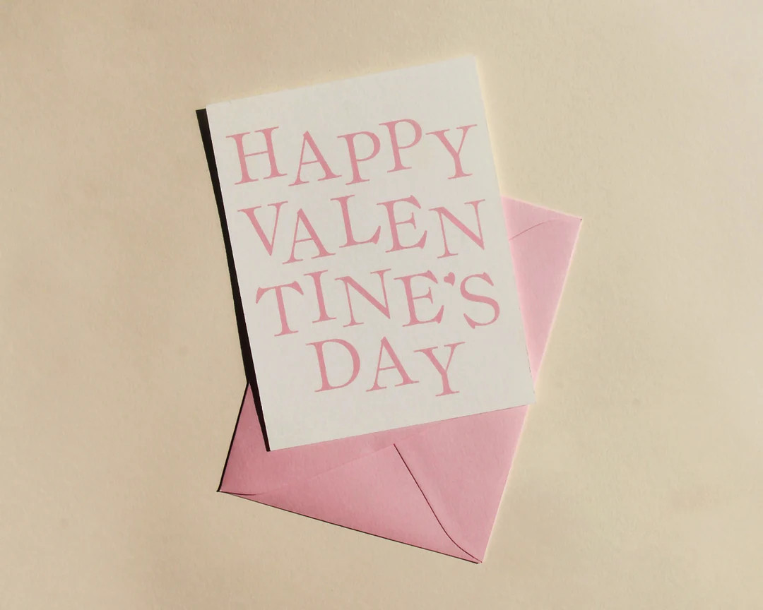 Handmade Valentine's Day Card – Pink Typography, Bespoke Design - Etsy | Etsy (US)