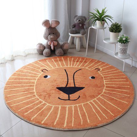Livesture Large Round Lion Children Nursery Playroom Crawling Floor Rug Kids Room Decor A 100x100cm | Walmart (US)