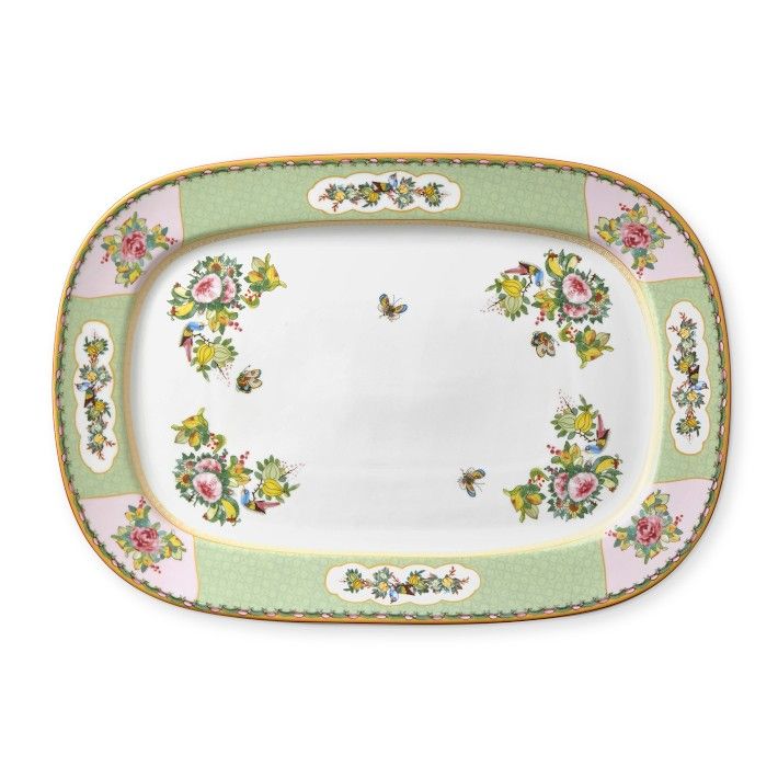 Famille Rose Rectangular Platter, Green Rim | Williams-Sonoma