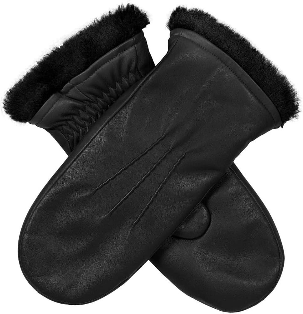 Dents Womens Teresa Three-Point Leather Mittens - Black | Amazon (UK)