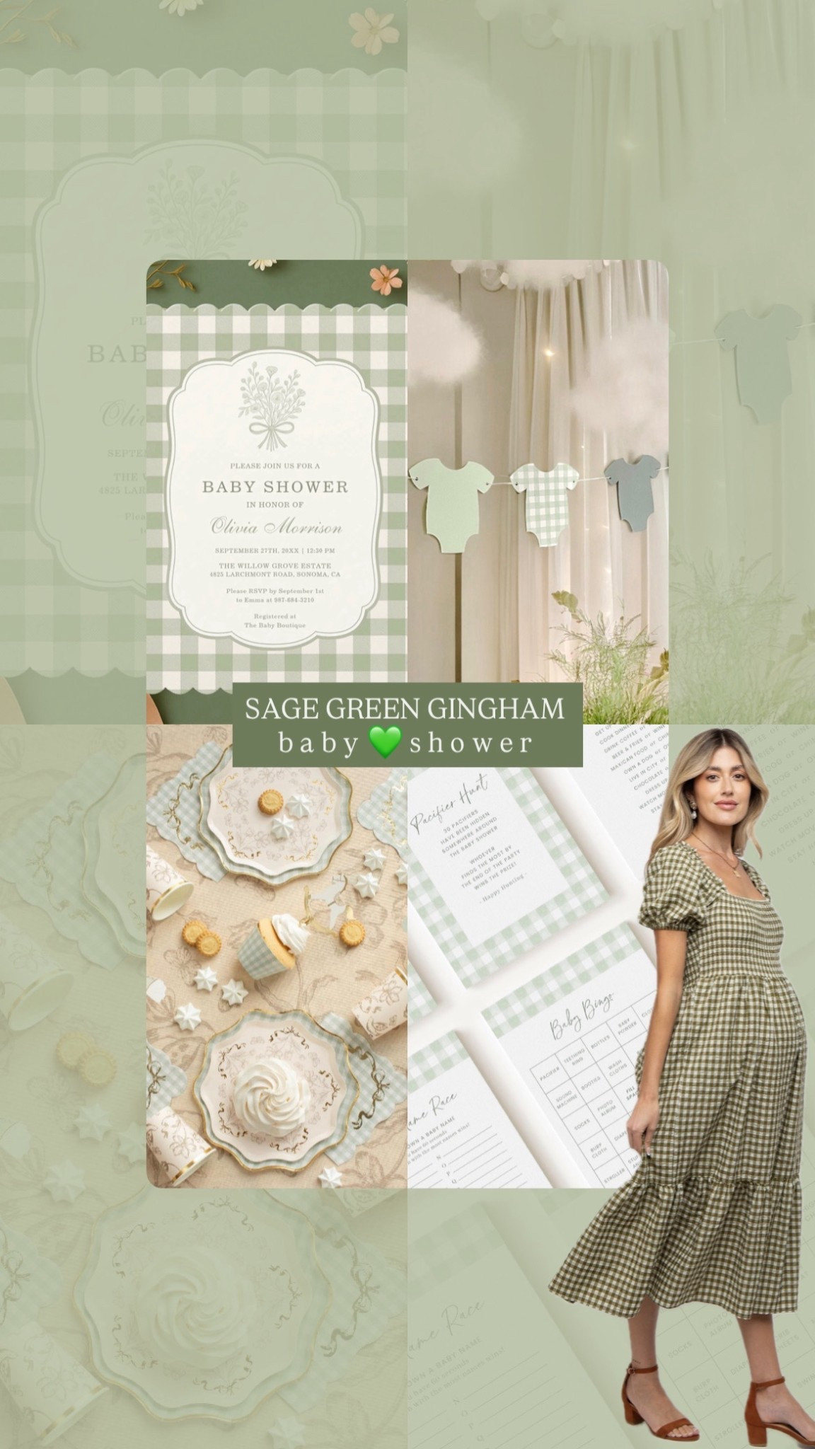Sage Green Gingham Baby Shower Theme #LTKParty

#LTKBump #LTKBaby