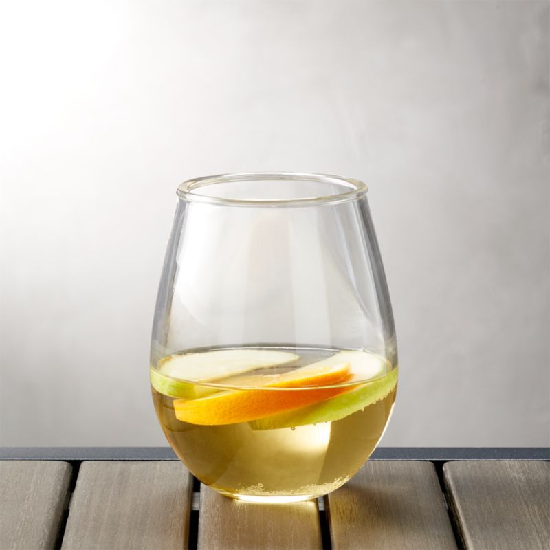 Acrylic Stemless Wine Glass + Reviews | Crate and Barrel | Crate & Barrel
