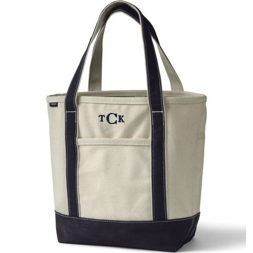 Medium Natural Open Top Canvas Tote Bag | Lands' End (US)