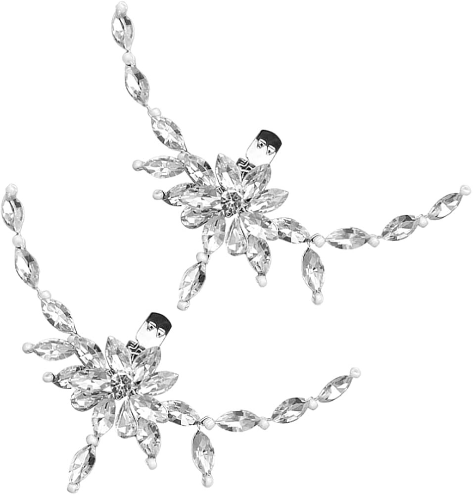 Holibanna 1 Pair Pearl Shoe Clips Rhinestone Crystal Bridal Shoe Buckles Decorative Flower Shoe C... | Amazon (US)