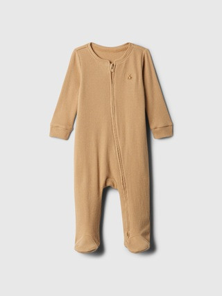 Baby Ribbed Two-Way Zip One-Piece | Gap Factory
