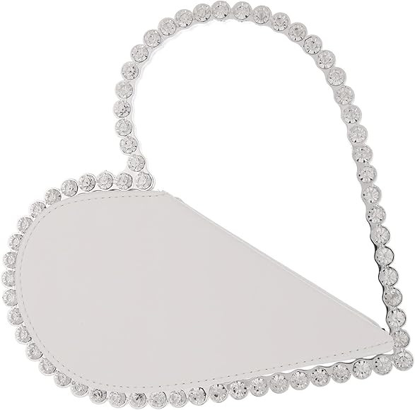 Women's Evening Clutch Bag, Heart Shape Rhinestone Diamond Clutch Purse Wedding Party Purse Handb... | Amazon (US)