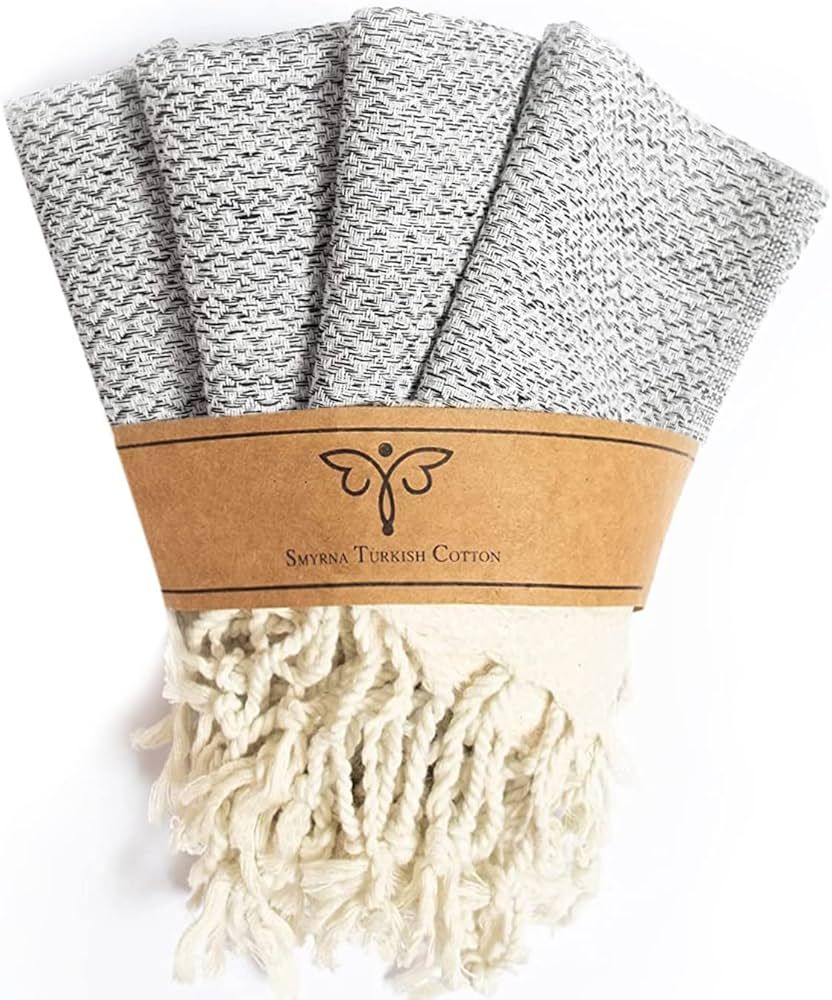 SMYRNA TURKISH COTTON Kitchen Dish Towels Pack of 4 | 100% Natural Cotton, 12 x 12 Inches | Machi... | Amazon (US)