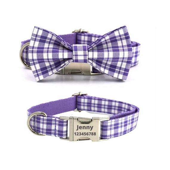 Personalized Dog Collar Dog Collar Bowtie Dog Collar for - Etsy | Etsy (US)
