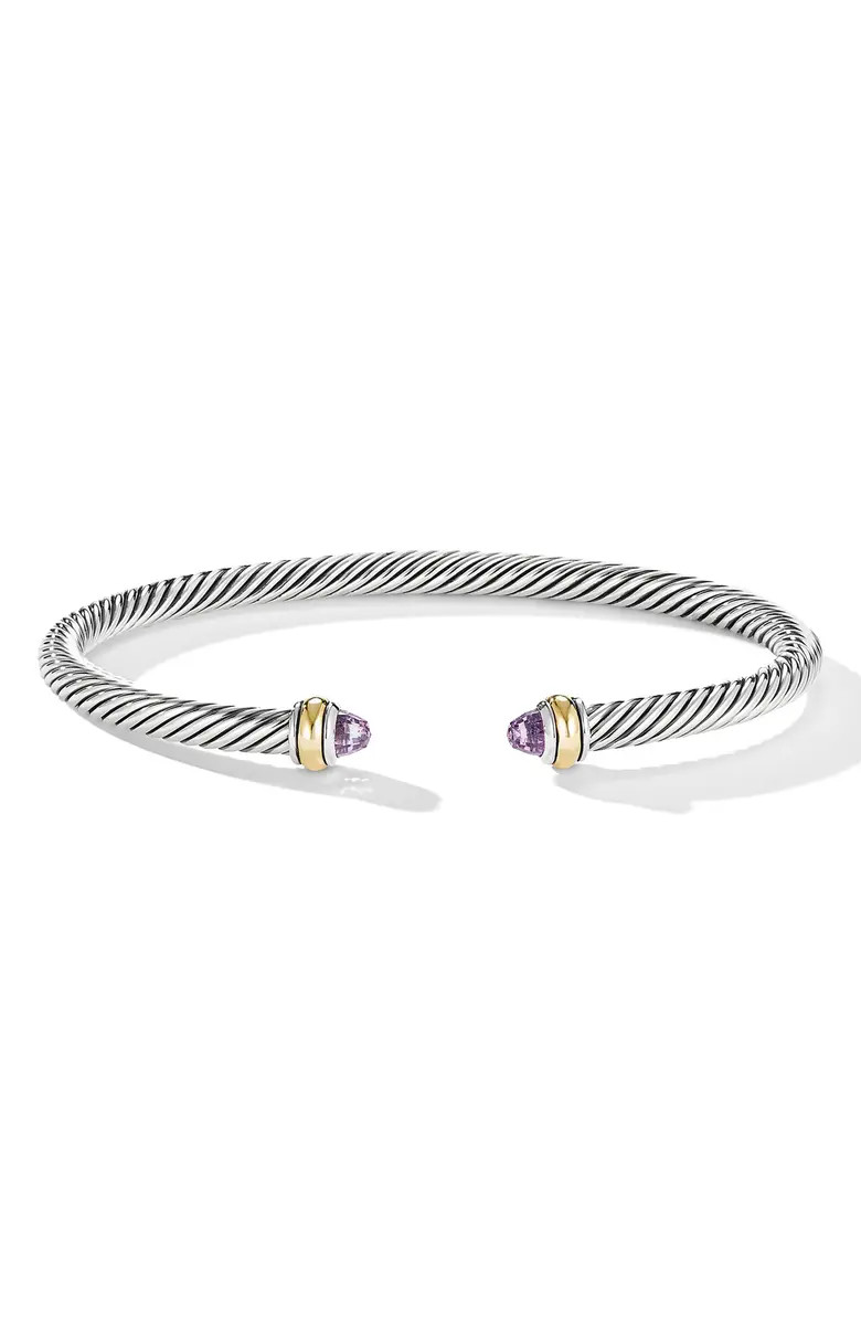 4mm Cable Classic Bracelet with 18K Gold & Semiprecious Stones | Nordstrom