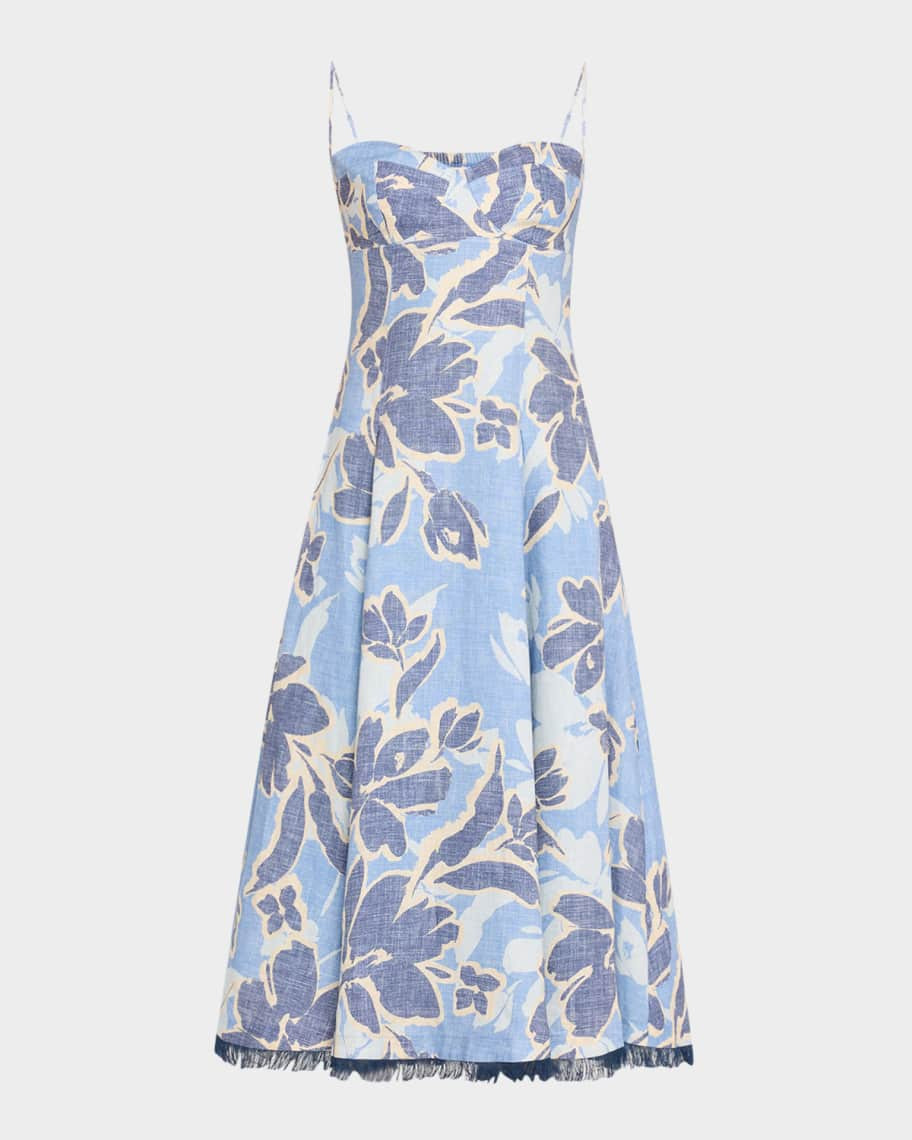 SIMKHAI Analise Bustier Midi Dress | Neiman Marcus