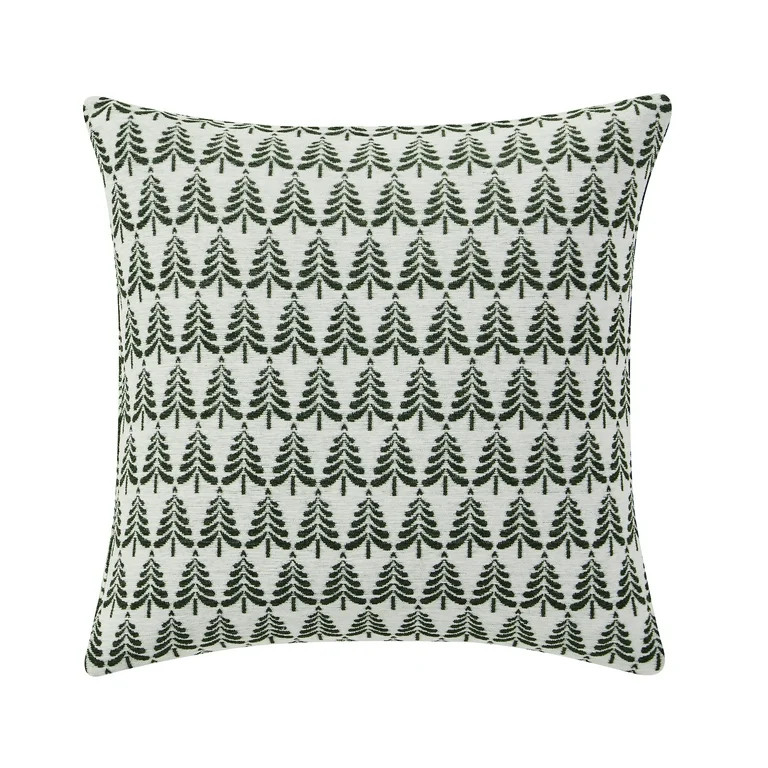 My Texas House 18" x 18" Green Evergreen Jacquard Decorative Pillow Cover - Walmart.com | Walmart (US)