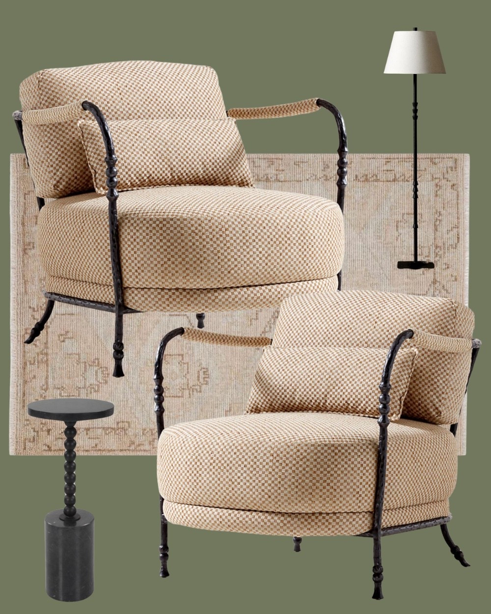 Love these chairs - pretty inspo for your home!  Sitting area  - living room - chairs, lighting, rugs 

#LTKHome