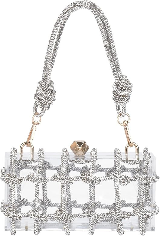 ARTLUXE Acrylic Purse Bag with Rhinestones Clutch Purse Evening Clutches for Wedding and Party | Amazon (US)