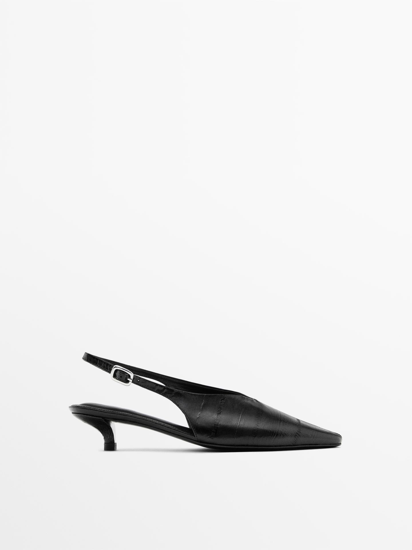 High-heel slingback shoes | Massimo Dutti UK