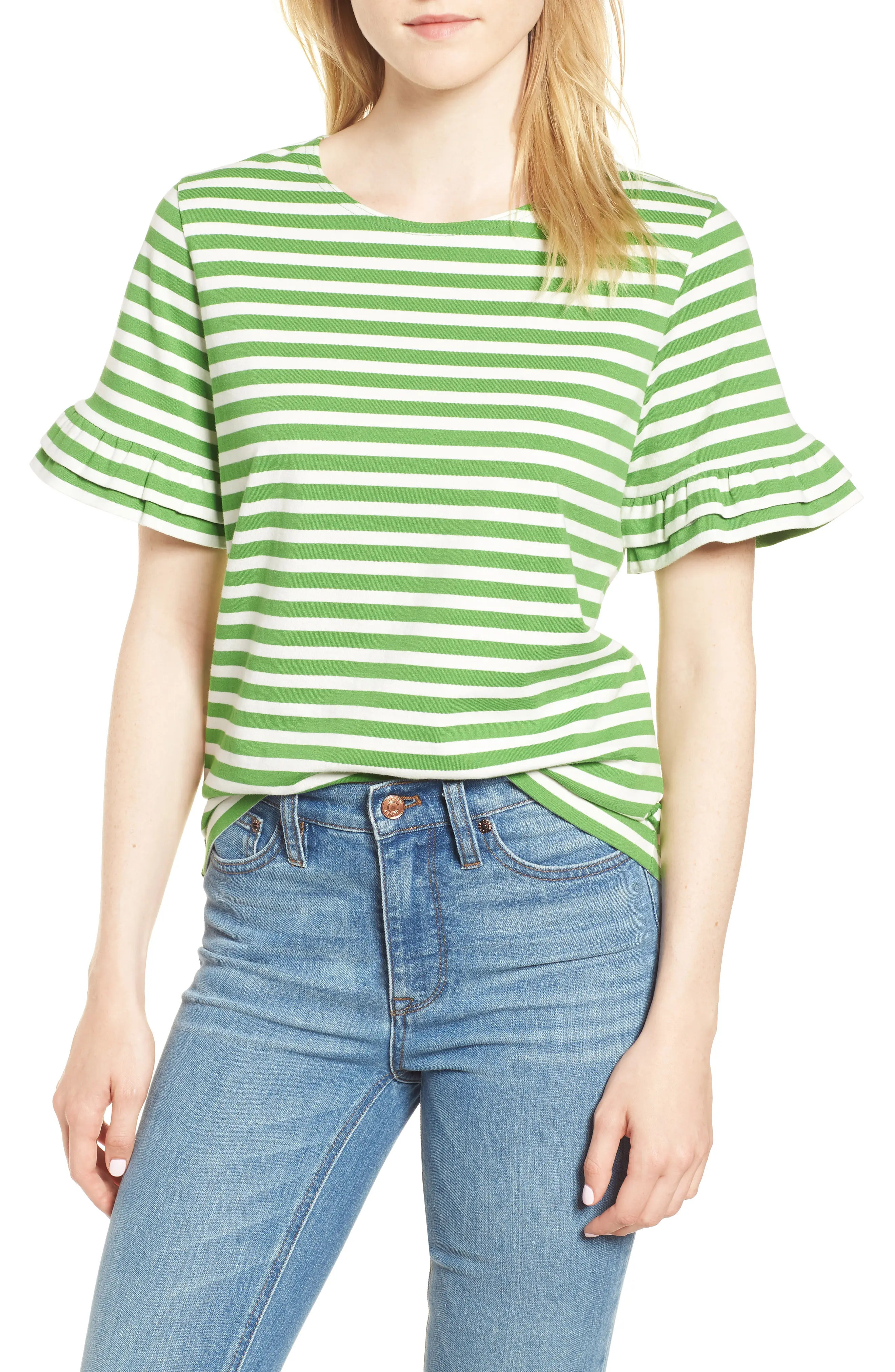 J.Crew Ruffle Sleeve Tee | Nordstrom