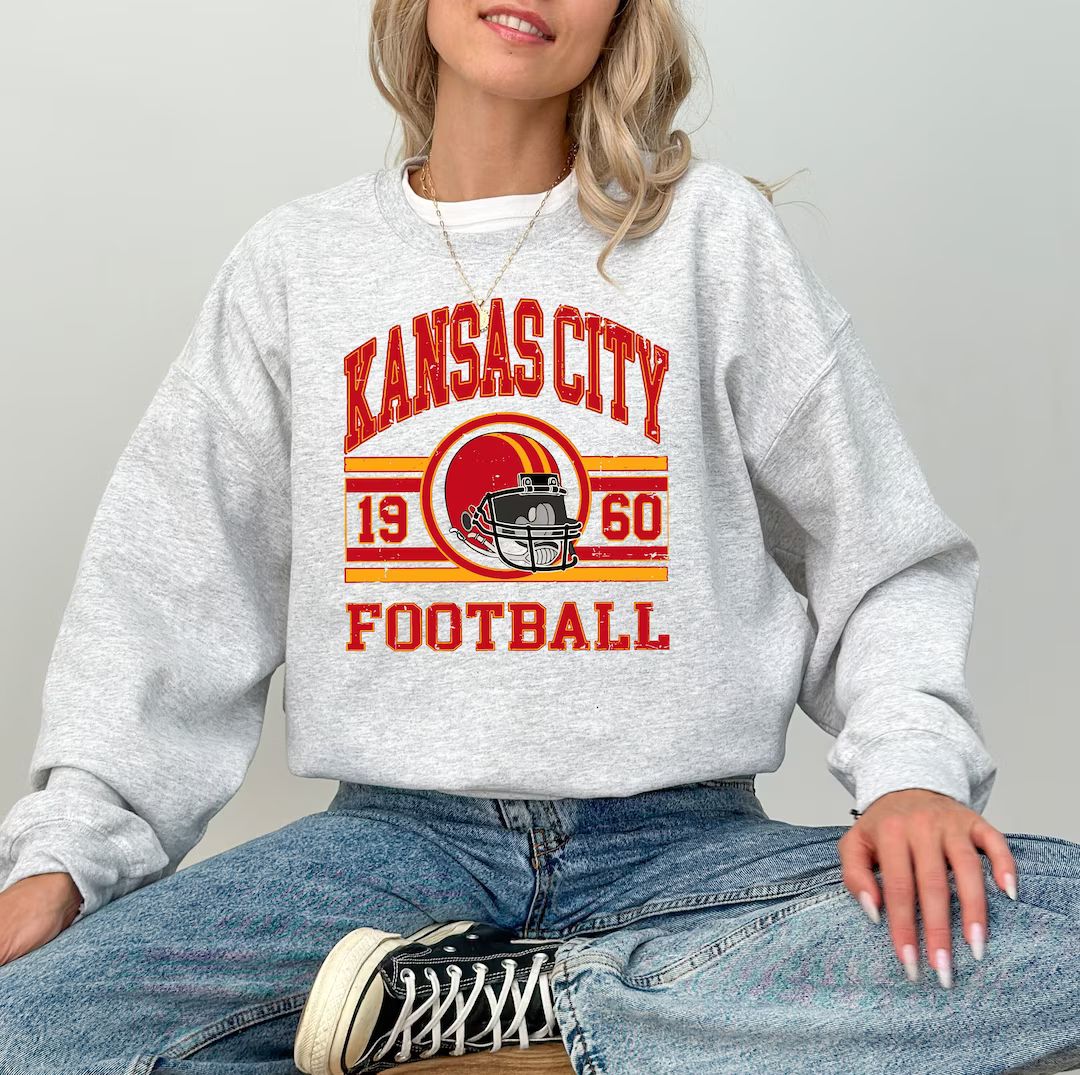 Vintage Kansas City Chiefs Sweatshirt and T-shirt, Trendy Kansas City Football Shirt, Chief Footb... | Etsy (US)