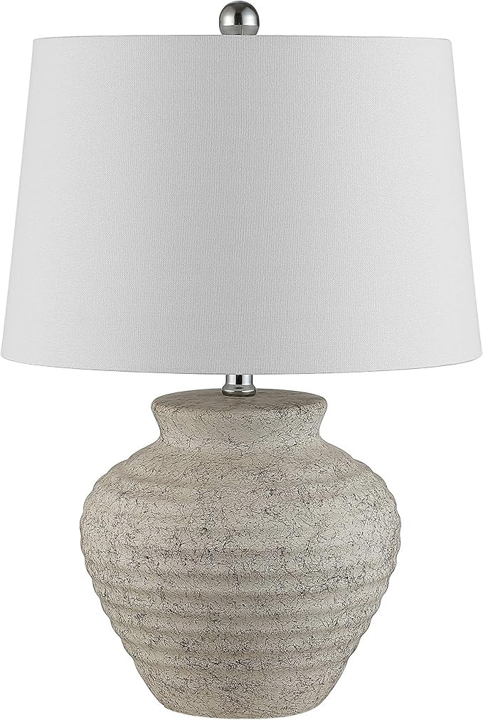 SAFAVIEH Lighting Collection Ledger Rustic Farmhouse Light Grey Ceramic 23-inch Bedroom Living Ro... | Amazon (US)